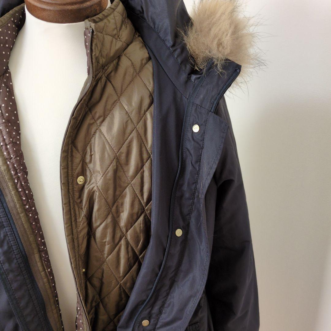 紺色、コ―ト、インナー取り外しできます。