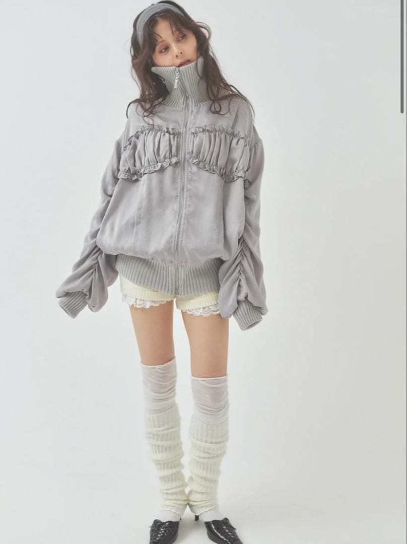 ジャケット・アウター PELLICULE ribbon gather lib blouson