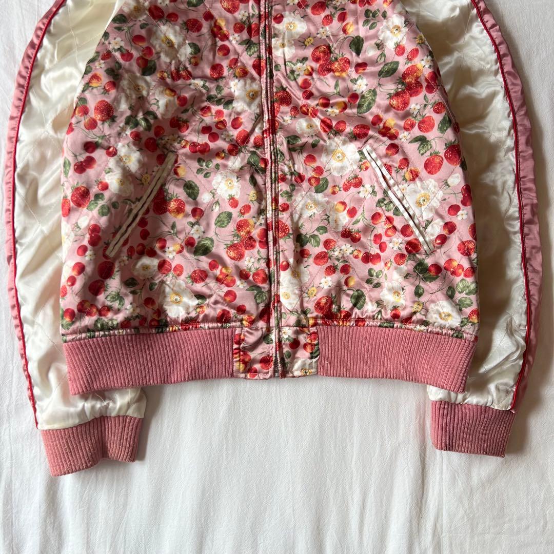 【希少】PINK HOUSE ピンクハウス スカジャン リバーシブル 花柄 刺繍