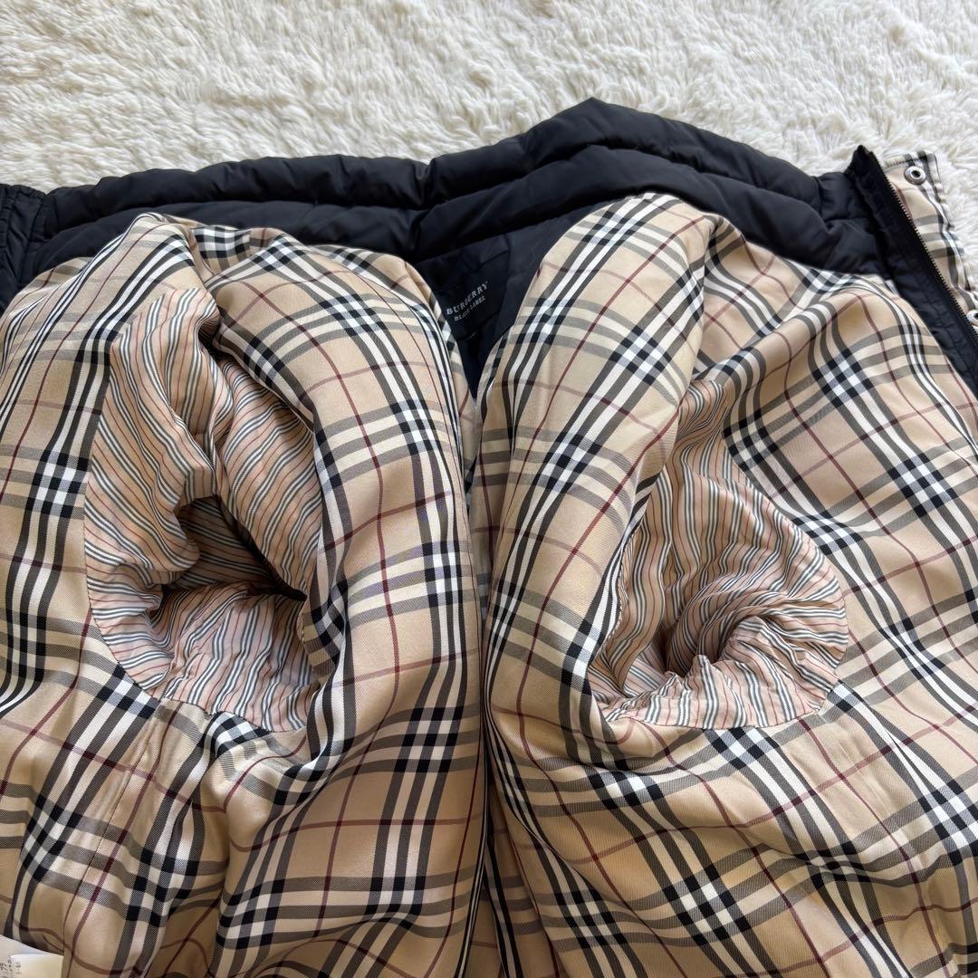 ✨バーバリーブラックレーベル ダウンジャケット　コートL 黒ホース刺繍