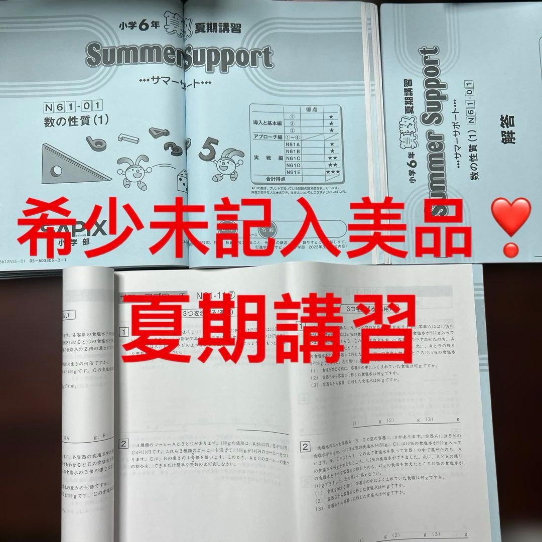 ㉓A 未記入　SAPIX サピックス　6年生 数学 夏期講習 サマーサポート