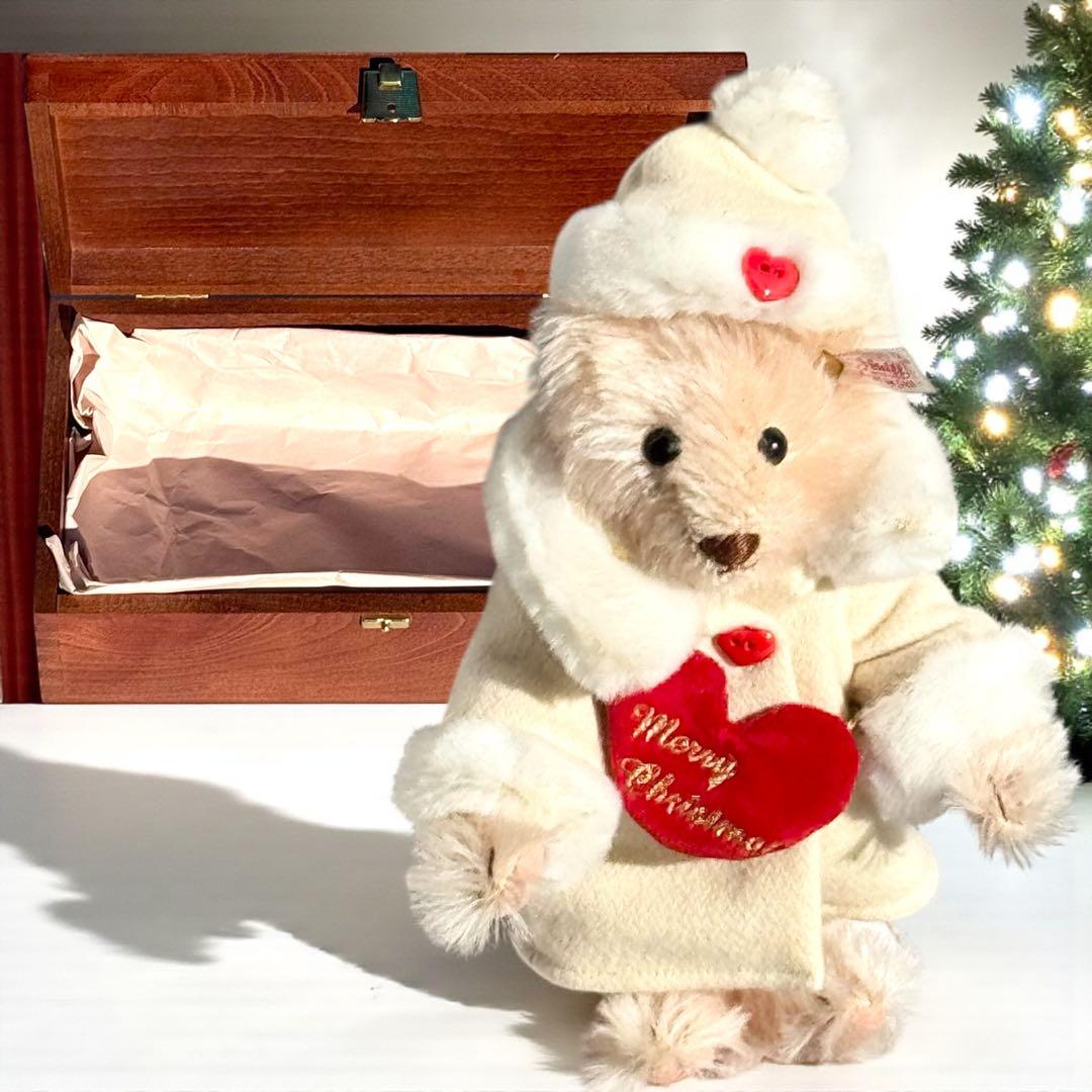 シュタイフ Steiff テディベア リトル サンタ ピンク 木箱 証明書 完品