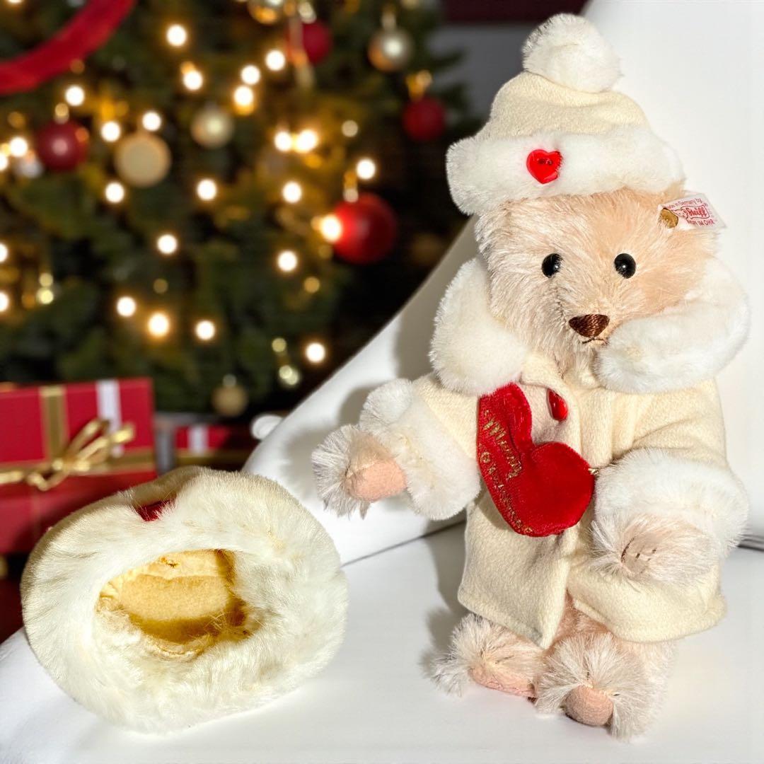 シュタイフ Steiff テディベア リトル サンタ ピンク 木箱 証明書 完品