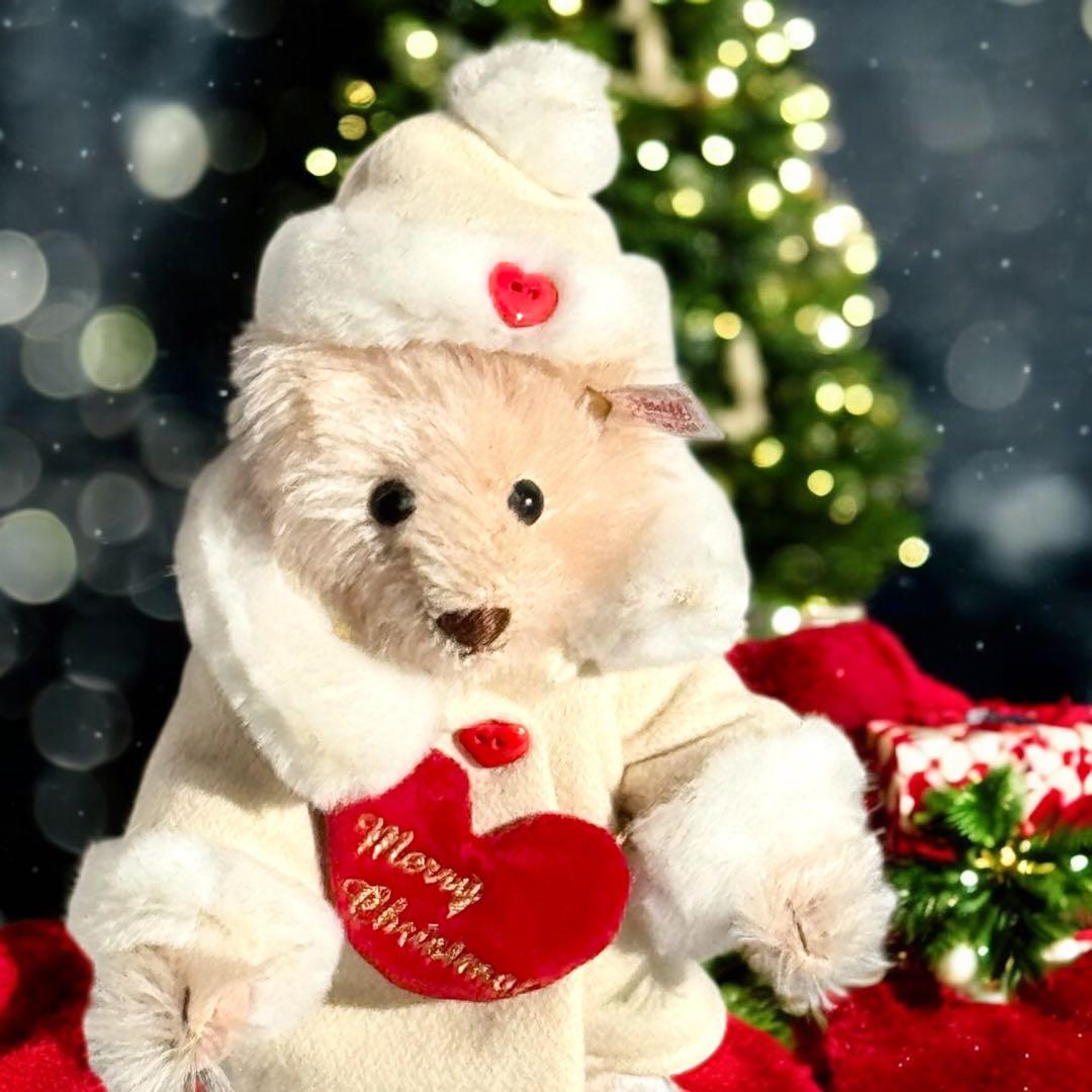 シュタイフ Steiff テディベア リトル サンタ ピンク 木箱 証明書 完品