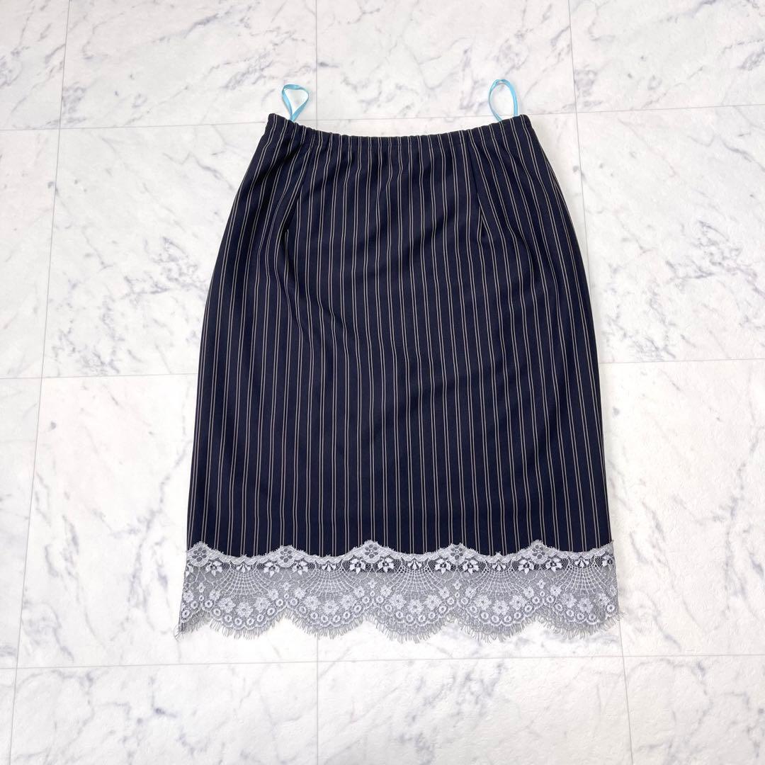 希少✨レジィーナロマンティコ 限定品 スカートスーツ セットアップ レース 濃紺