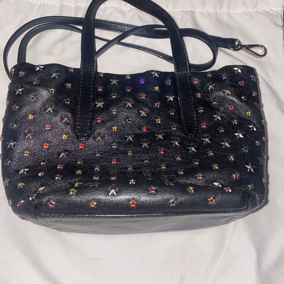 JIMMY CHOO ショルダーバッグ ２way スタッズ ミニサラ レザー