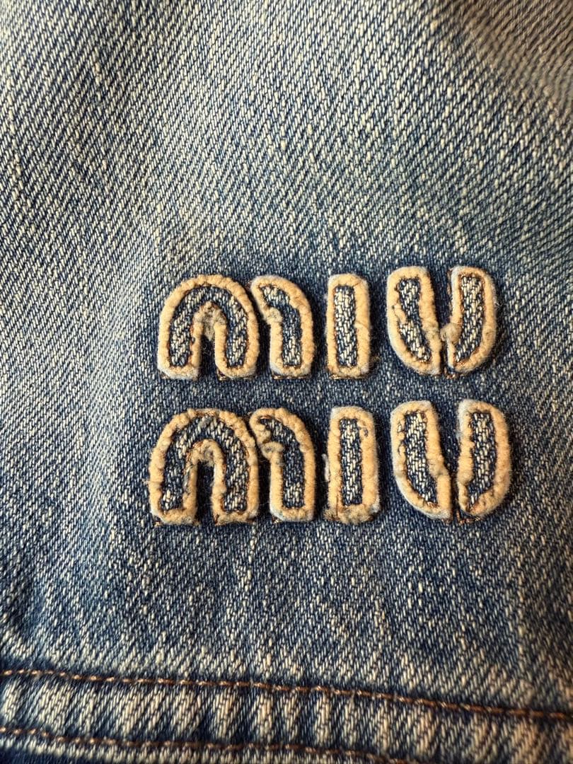 MIUMIU ミュウミュウ ロゴ入り デニムジャケット