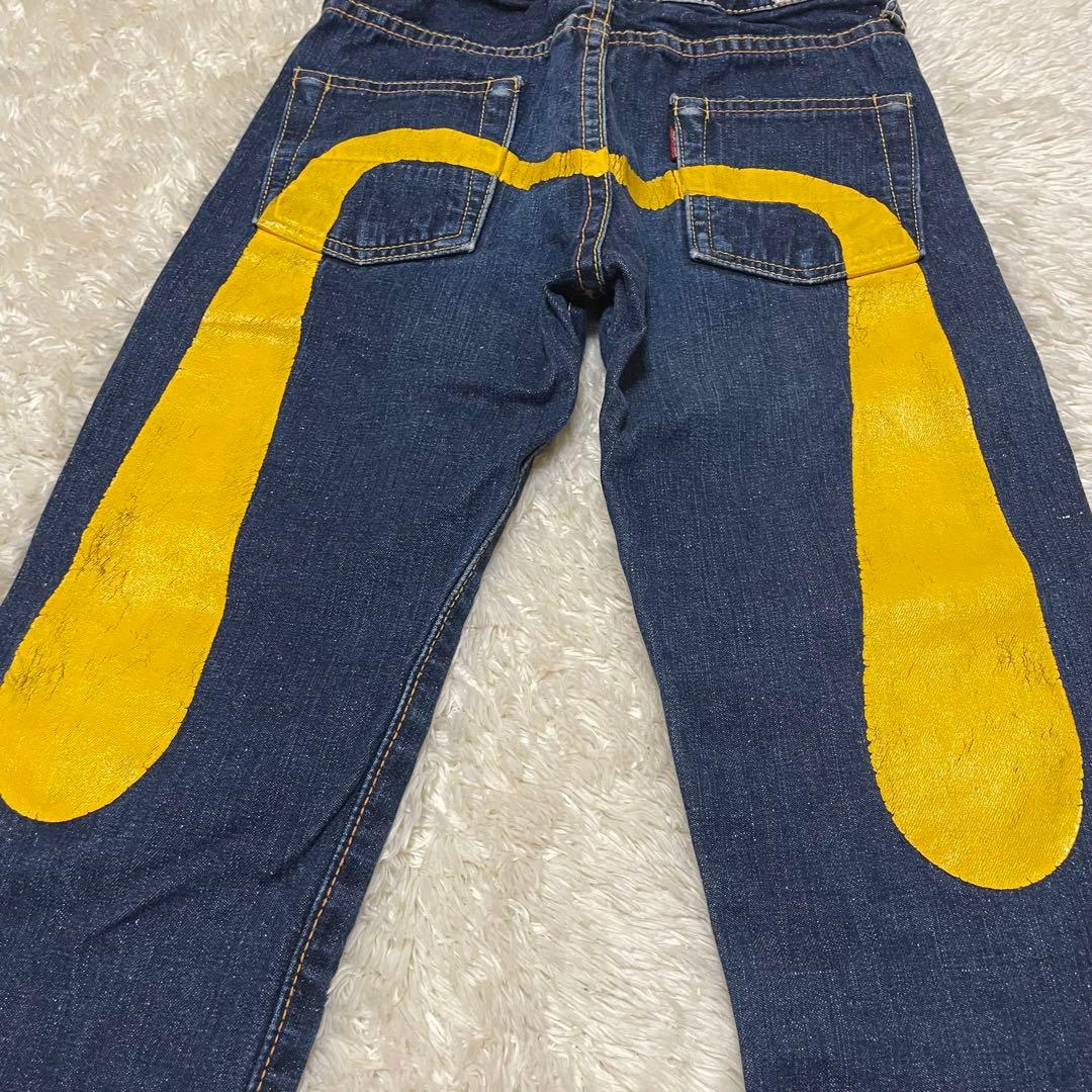 EVISエビス　エヴィス　カモメ　デニム キッズ　イエロー　ブルーデニムパンツ