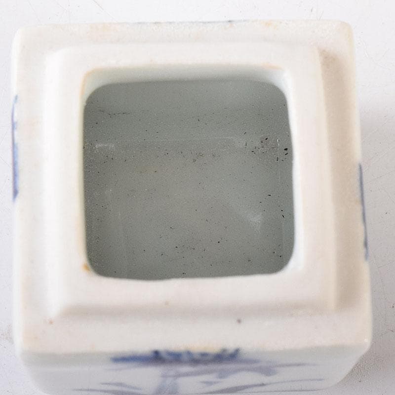 茶道具　京焼　平安　橋本龍岳造　染付　有馬筆　香合　共箱　V　7318