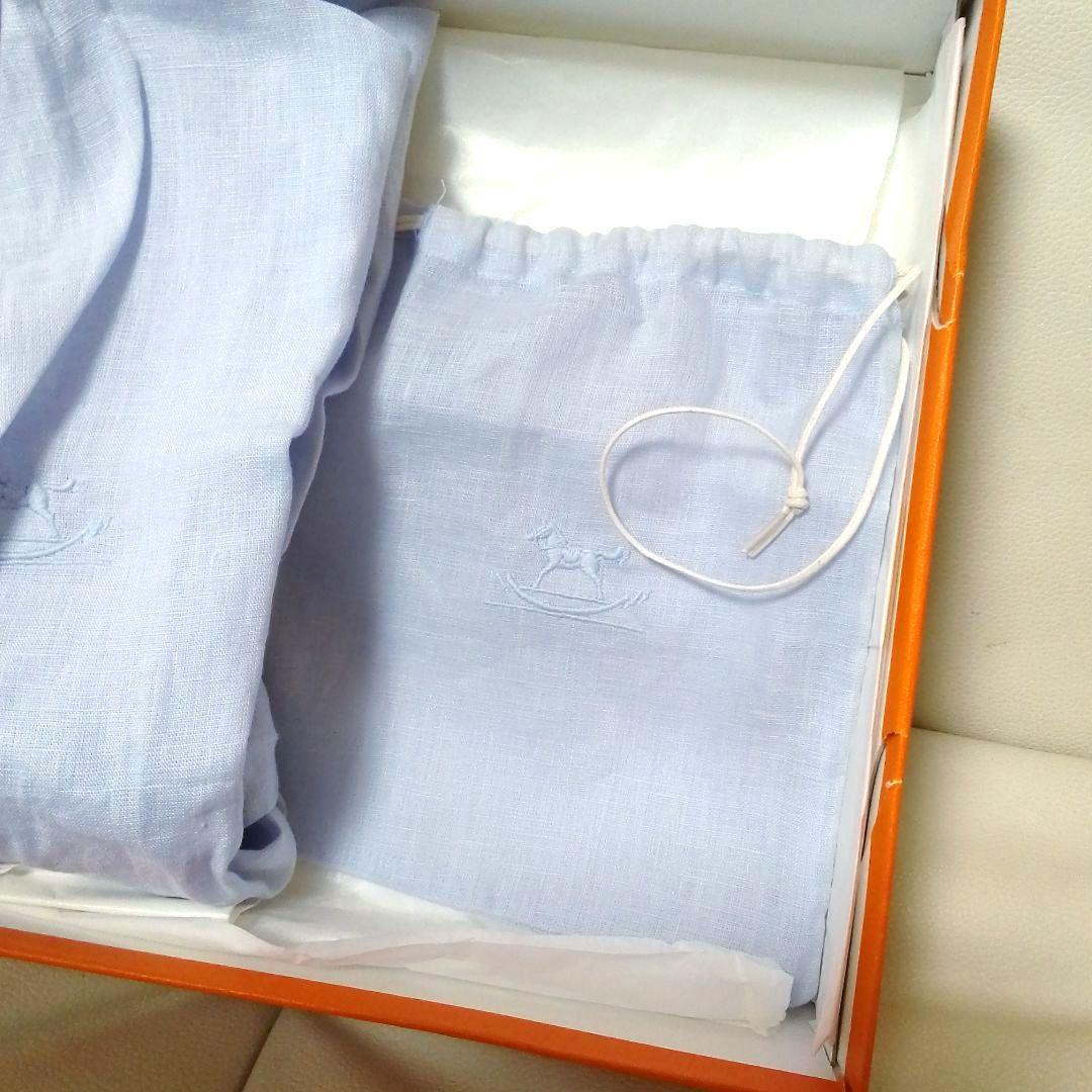 HERMES　エルメス　ベビーシューズ　ブルー　水色　 アダダ　出産祝い　ギフト