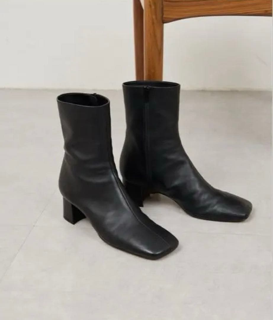 新品 【2.718】ガリャルダガランテ スクエアショートブーツ 37 ブラック