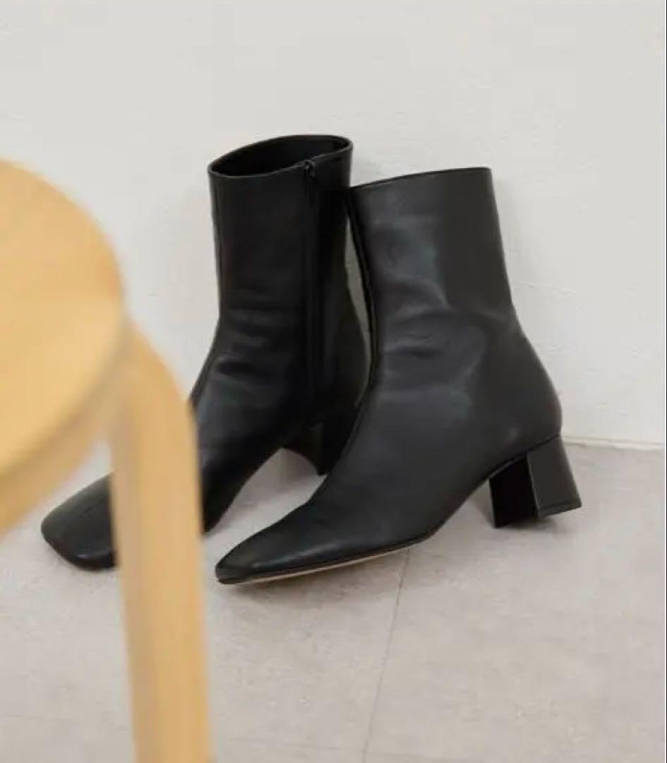 新品 【2.718】ガリャルダガランテ スクエアショートブーツ 37 ブラック