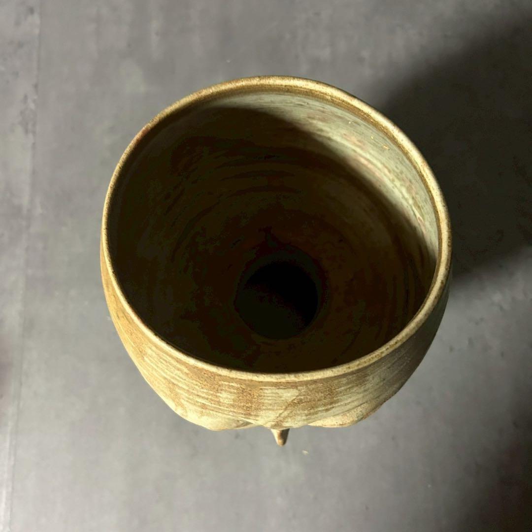 陶芸 オブジェ 花器 顔モチーフ 木箱付き 福島テレビ本社竣工記念