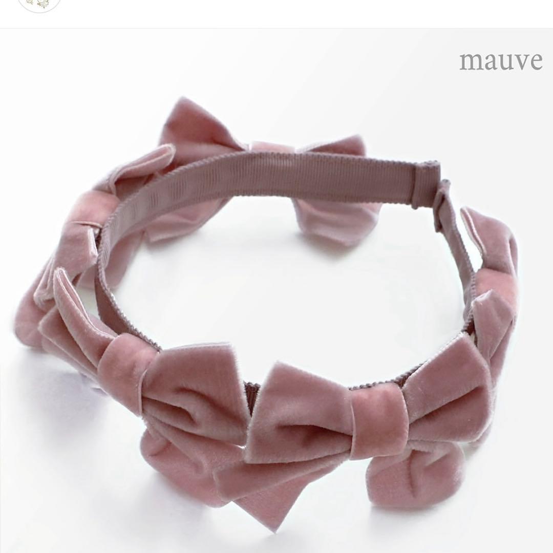メロディバスケット　リボンいっぱいカチューシャ ベルベット　モーヴ