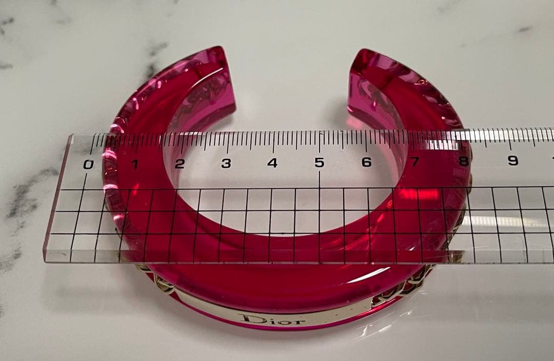 ヴィンテージ　クリスチャンディオール　チェーン　アクリル　バングル