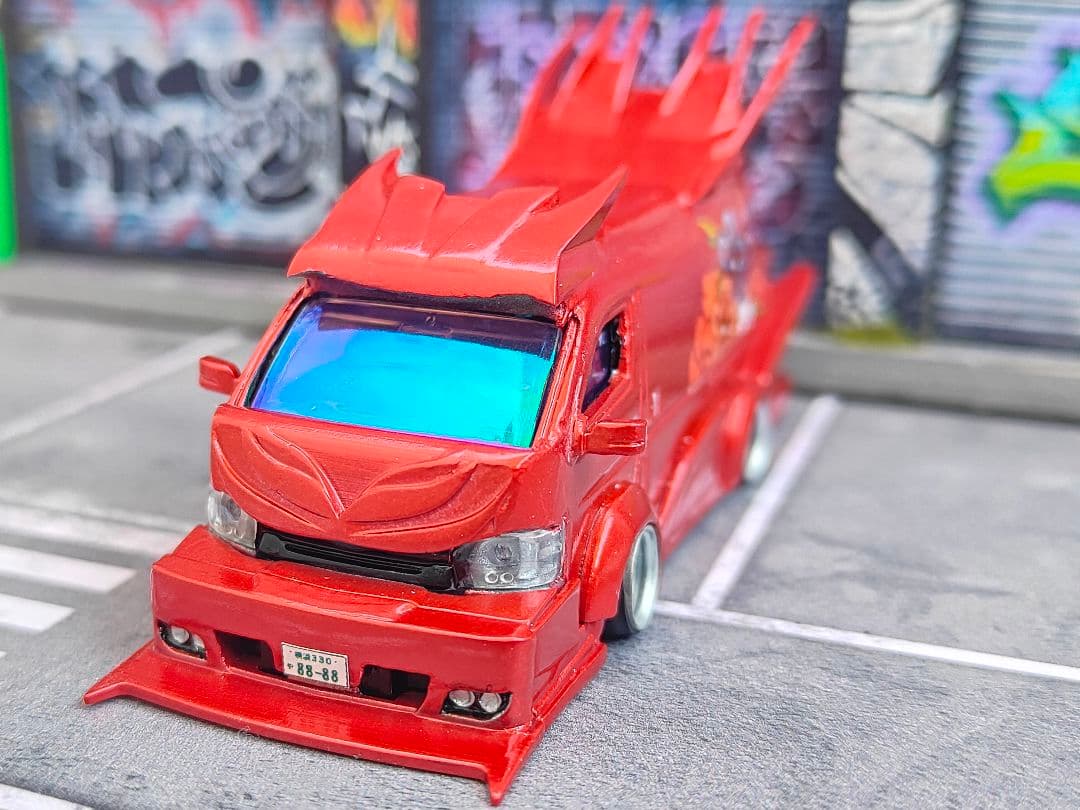 トミカ改造 ハイエース バニング フルエアロ深リム購入者以外いいね❌
