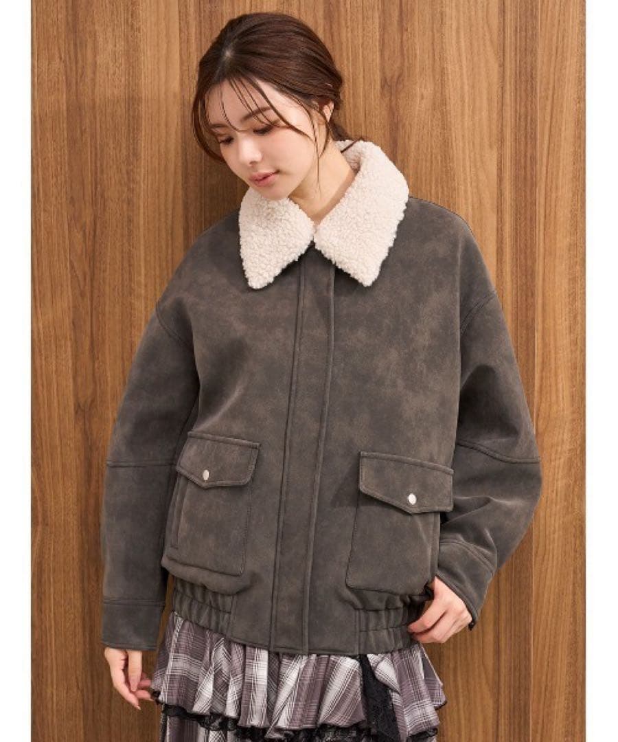 新品タグ付き　スナイデル マルチファブリックボアカラーブルゾン　GRY 1