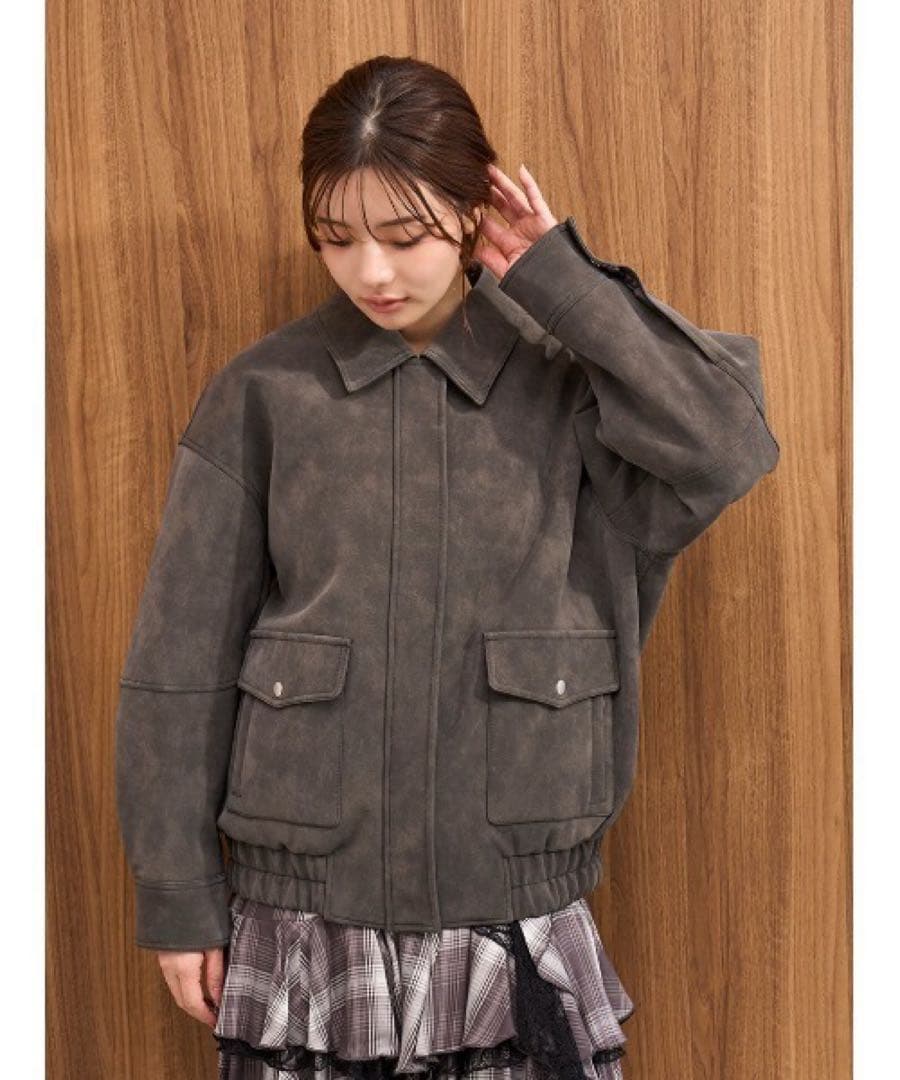 新品タグ付き　スナイデル マルチファブリックボアカラーブルゾン　GRY 1