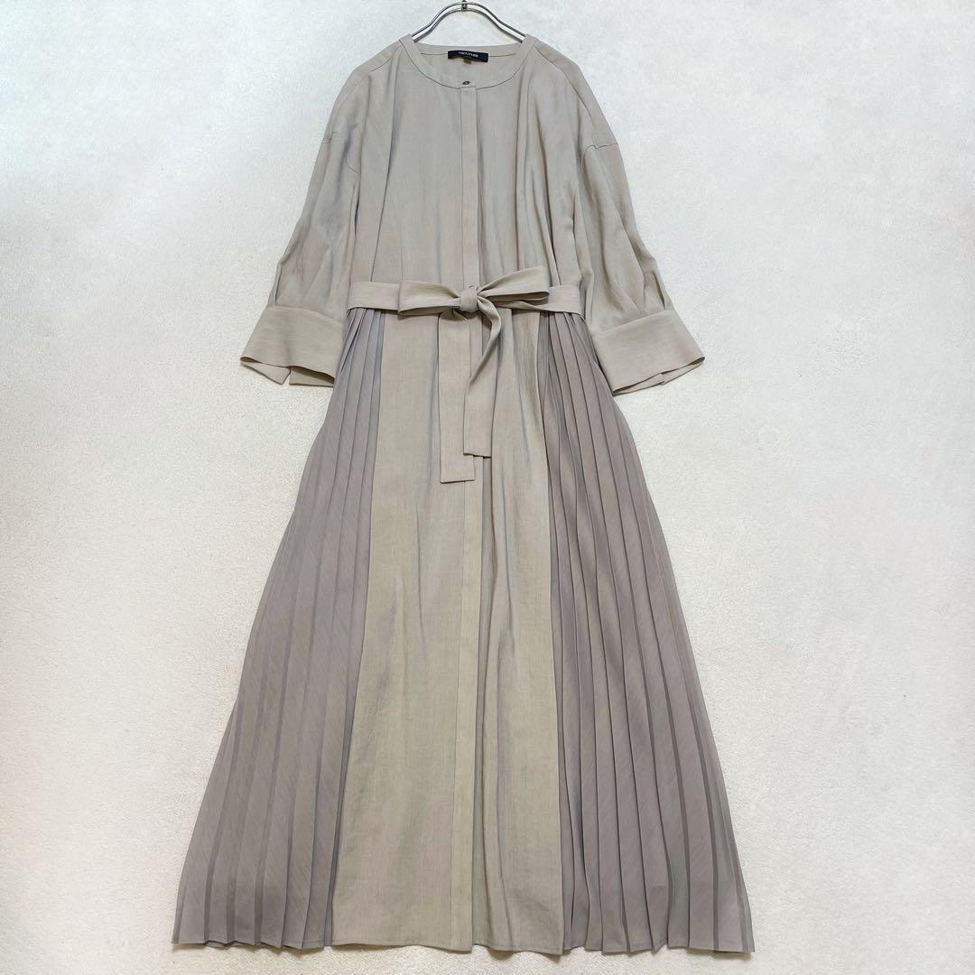 アンタイトル ボイルベルテッドプリーツワンピース 44 大きいサイズ