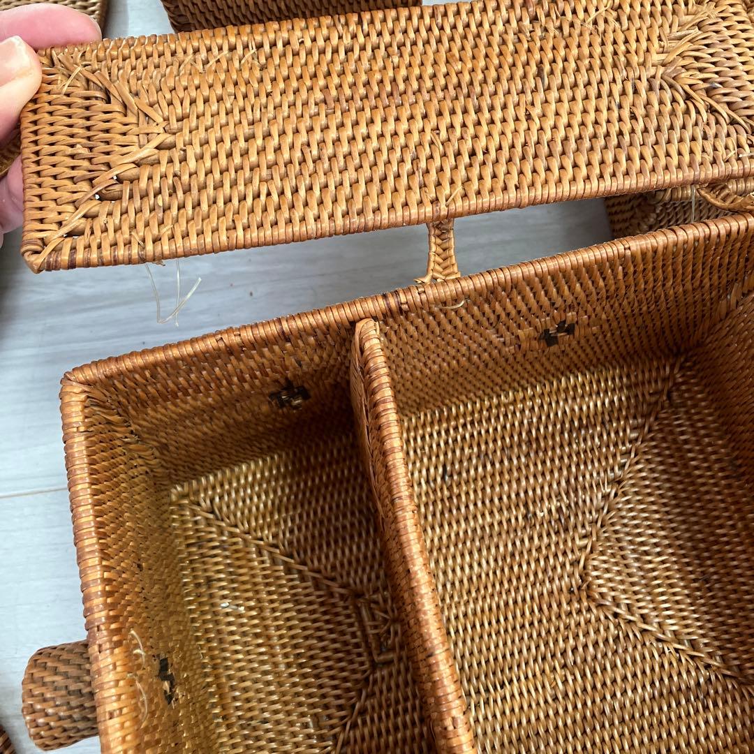 天然素材 バリ島アタ製品　バスケット　カゴ　ランチョンマット他　全25点セット