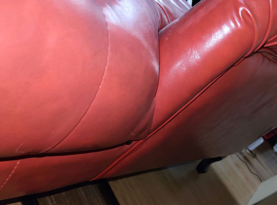 【美品】VINCENT ヴィンセント カウチソファ チェスターフィールド 赤