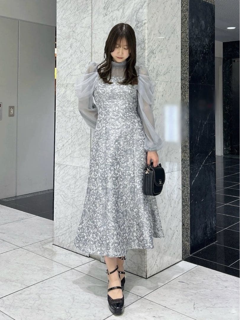 dazzlin（ダズリン）のシアーベールジャガードワンピース