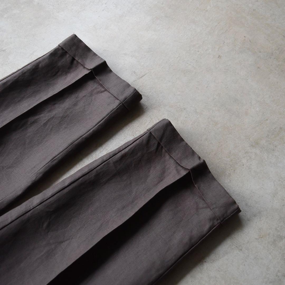 90s バナナリパブリック ツータック リネンスラックス ブラウンW32 L30