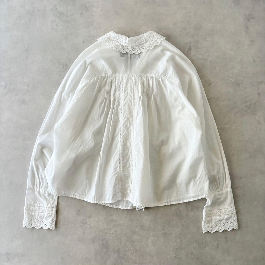 美品　トリココムデギャルソン　Aライン　フリル　刺繍　ギャザー　ブラウス