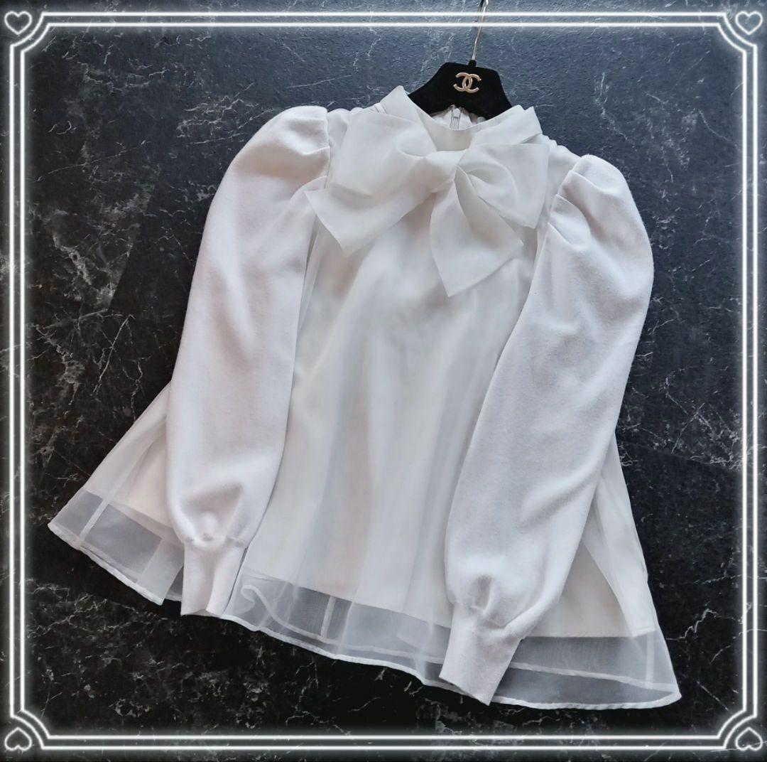 CELFORD セルフォード ニットコンビオーガンジーブラウス