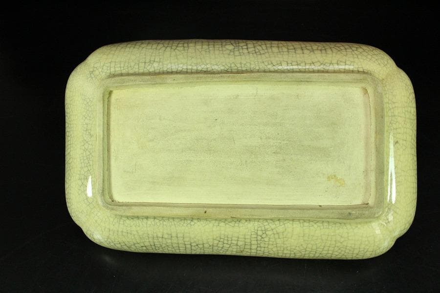 仁清写 色絵 金彩 鴛鴦流水紋 長皿 十客 古清水 茶道具(K-A227)