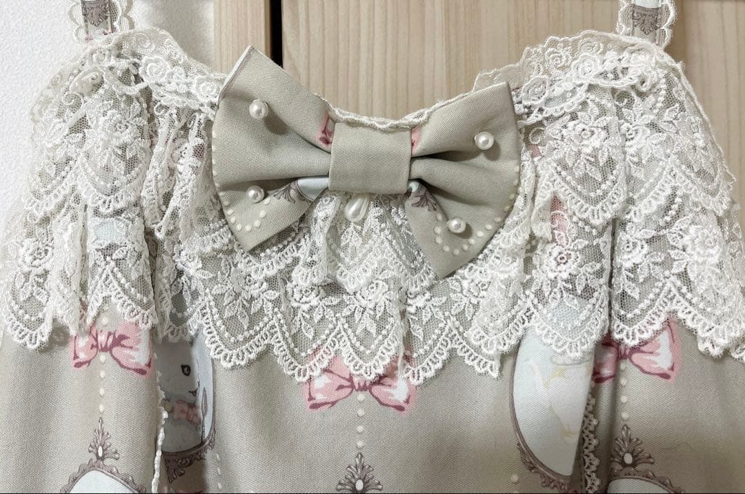 Angelic Pretty 猫のお茶会ジャンパースカートセットグレー ロリィタ