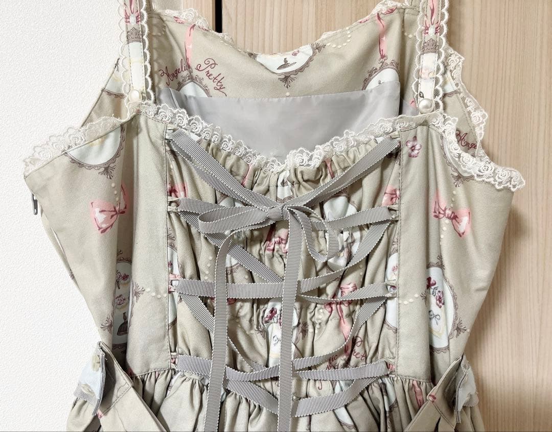 Angelic Pretty 猫のお茶会ジャンパースカートセットグレー ロリィタ