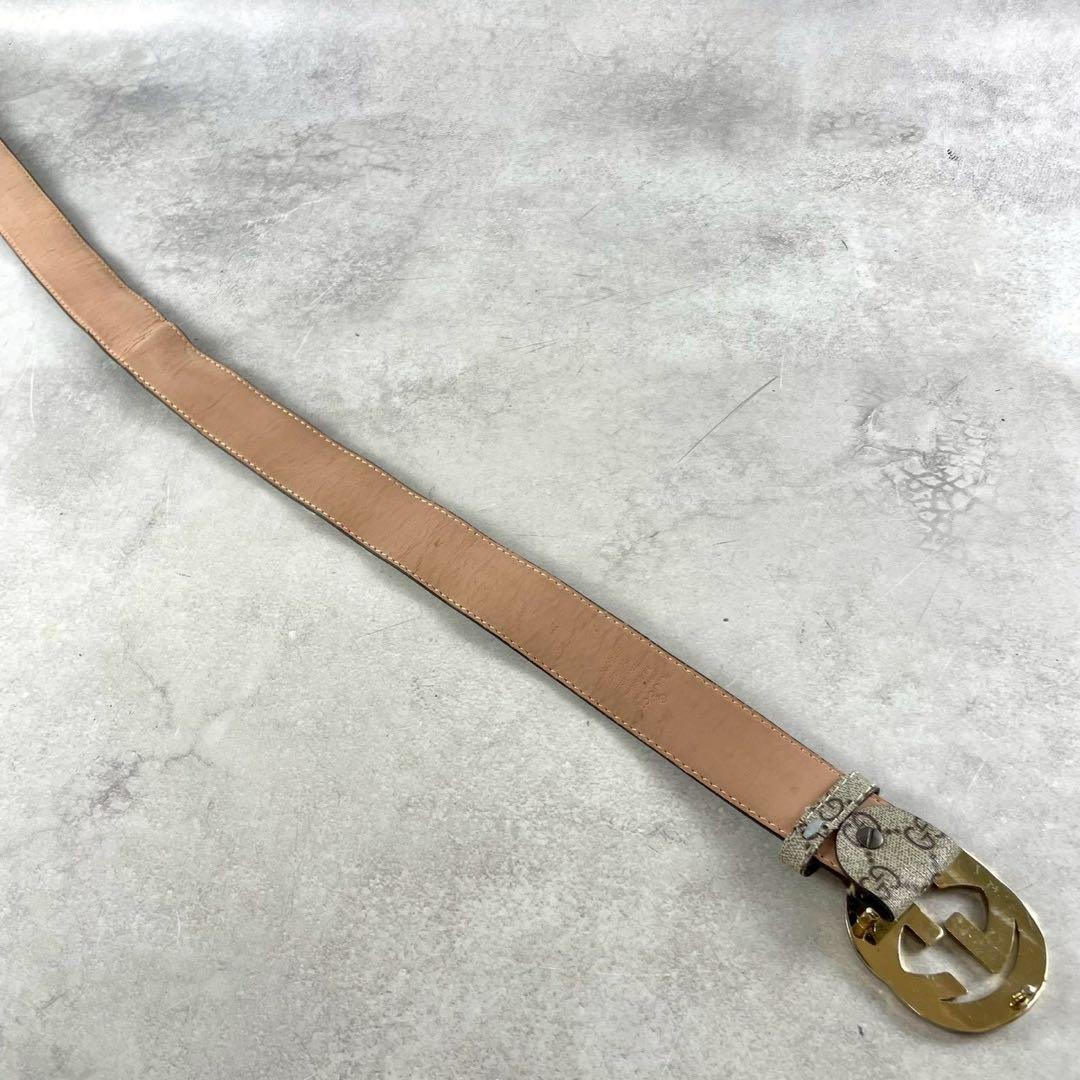 べん様　GUCCI グッチ　ベルト GG インターロッキング　総柄　レザー
