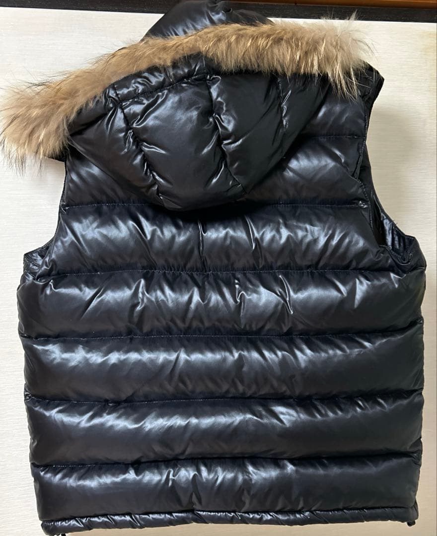 CAMP7 光沢　ダウンベスト y2kブラック フード付き ブラック L