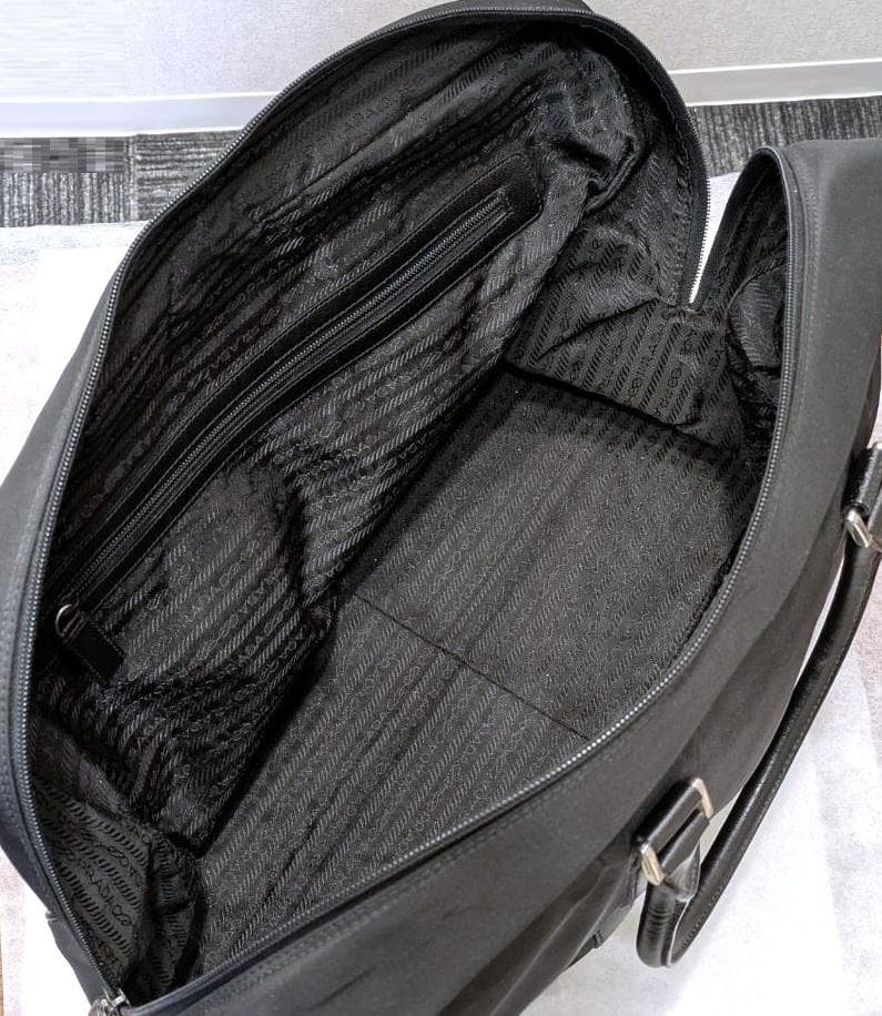 PRADA プラダ ボストンバッグ ナイロンｘレザー ブラック