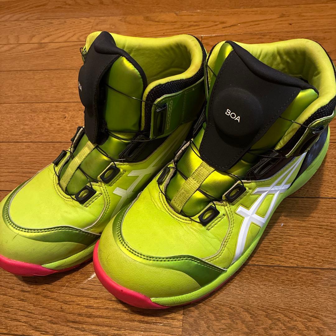 アシックス■安全靴■ネオンライム■25.5cm■限定カラー■廃盤品
