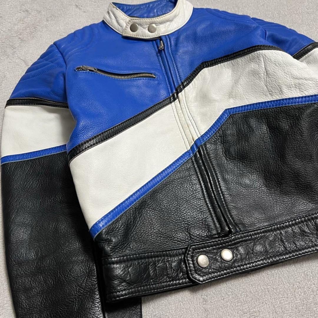 本革 シングルライダース レザージャケット バイカー R-8496