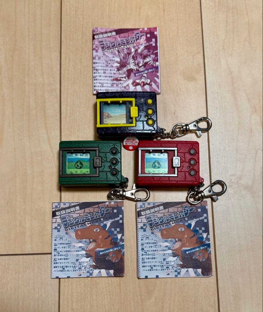 し*も様 【動作確認済】デジモンver1,2 【3点セット】説明書、電池付き