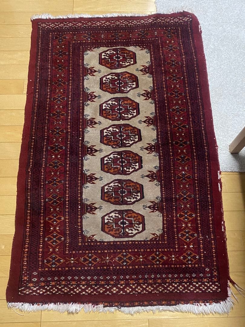 トライバルラグ　ヴィンテージラグ　ペルシャ絨毯　124cm×78cm