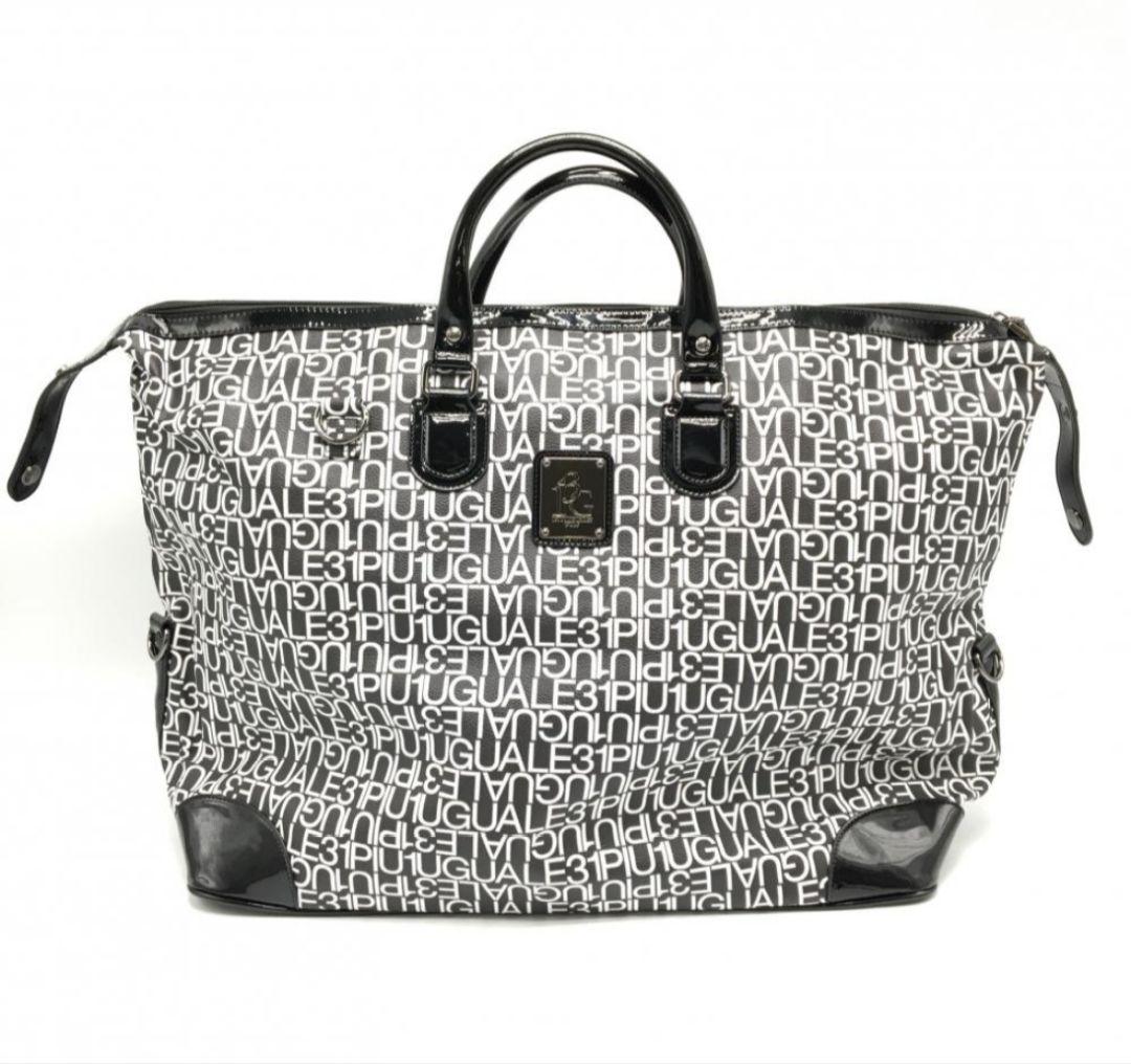 1PIU1UGUALE3 GOLF ボストンバッグ 黒×白