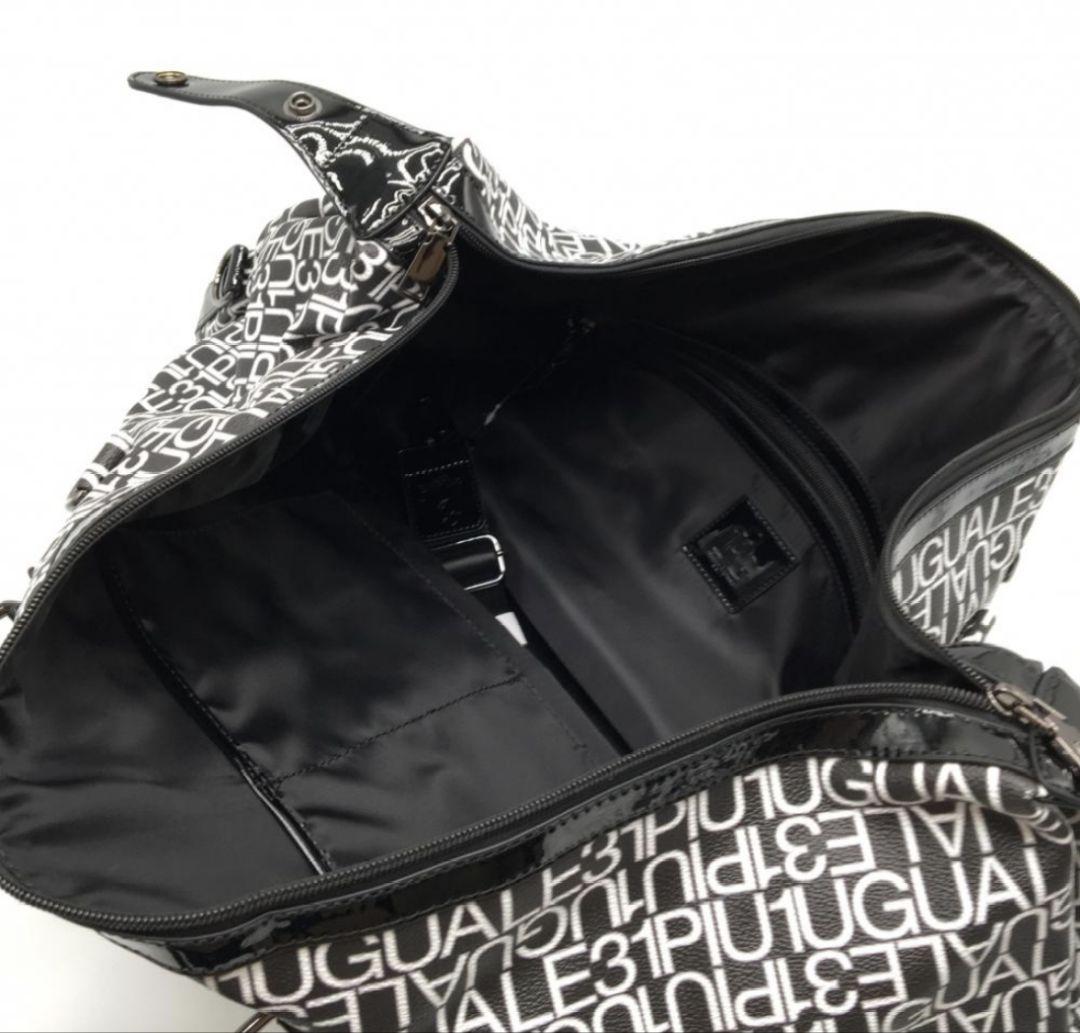 1PIU1UGUALE3 GOLF ボストンバッグ 黒×白