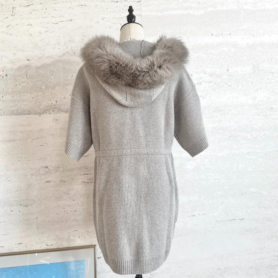 未使用★LOROPIANA★カシミヤ★ボリューム★ファー★フーディコート