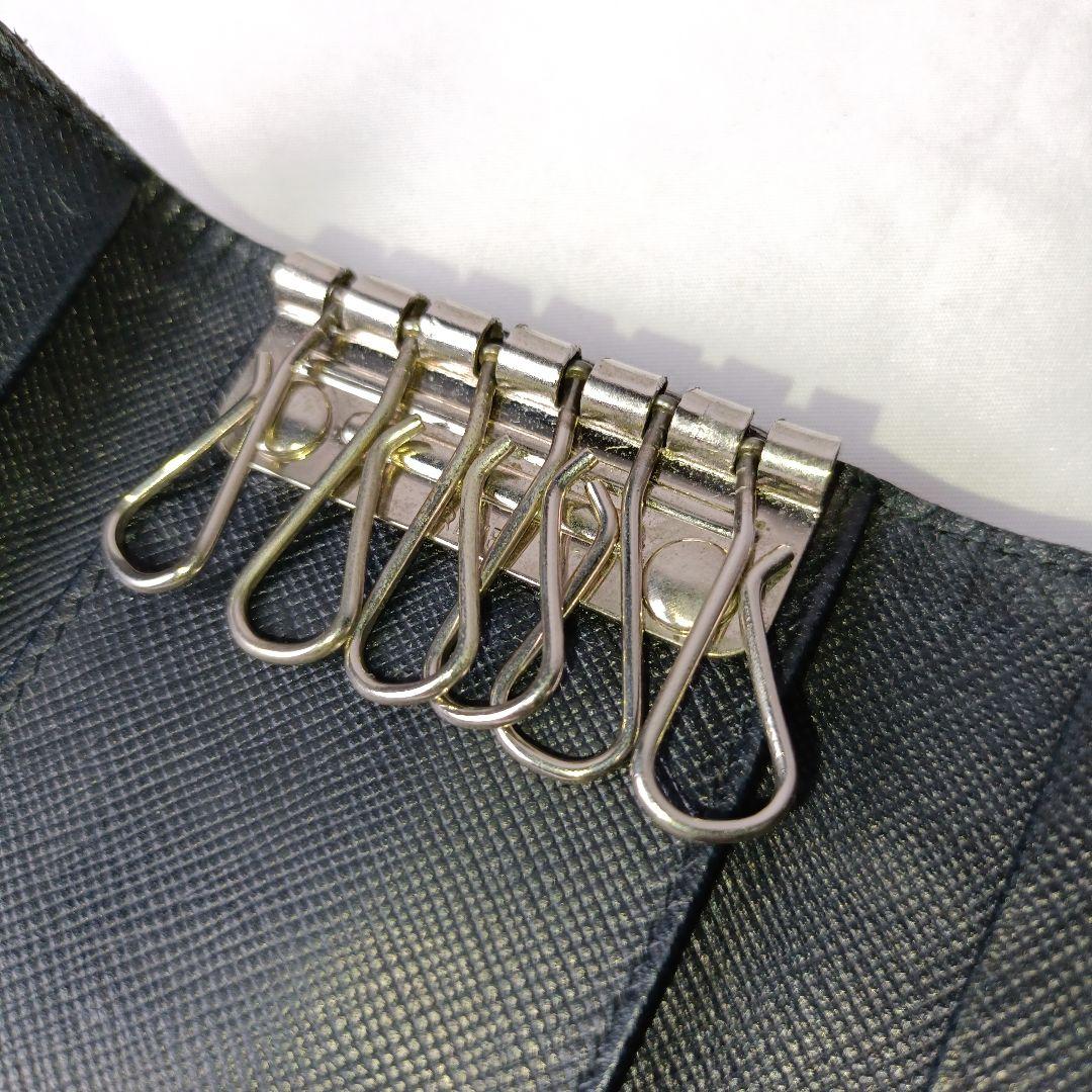 ■PRADA 6連キーケース ブラック 三角ロゴ 専用箱・ギャランティカード付