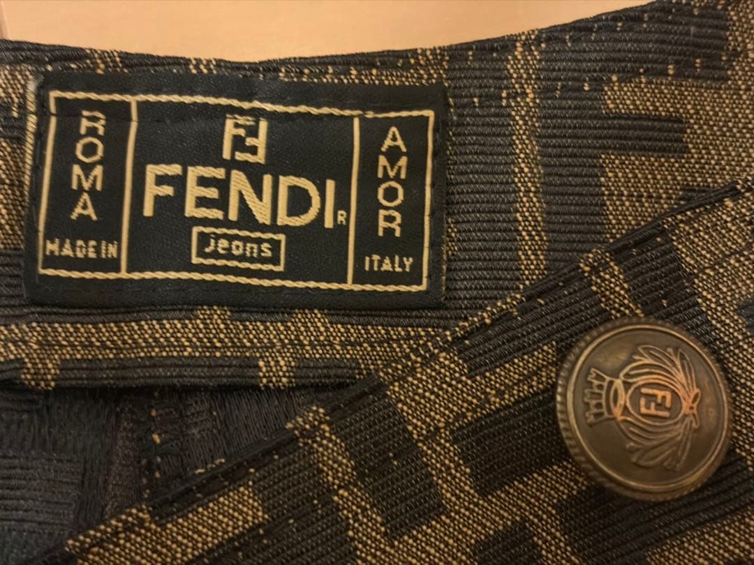 FENDI レア　ヴィンテージ　巻きサロペットスカート　40 ズッカ柄