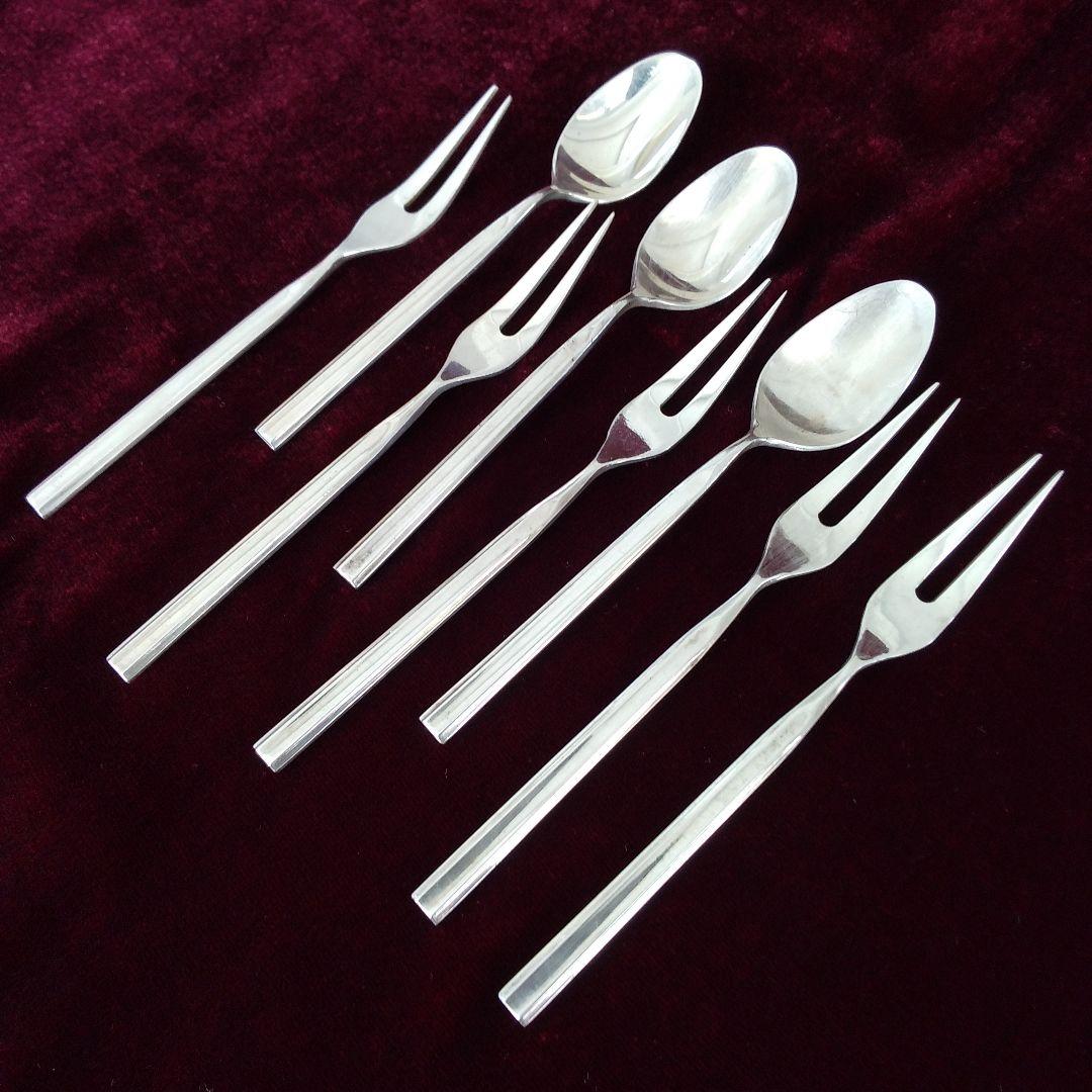 SILVER950 カトラリーセット デミタススプーン3本 デザートフォーク5本