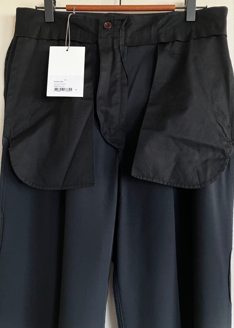 パンツ LEMAIRE ONE PLEAT PANTS squid ink 48