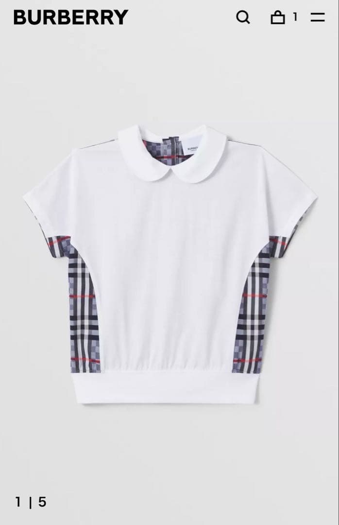 kaorinバーバリー ピーターパンカラー チェッカーボードパネル