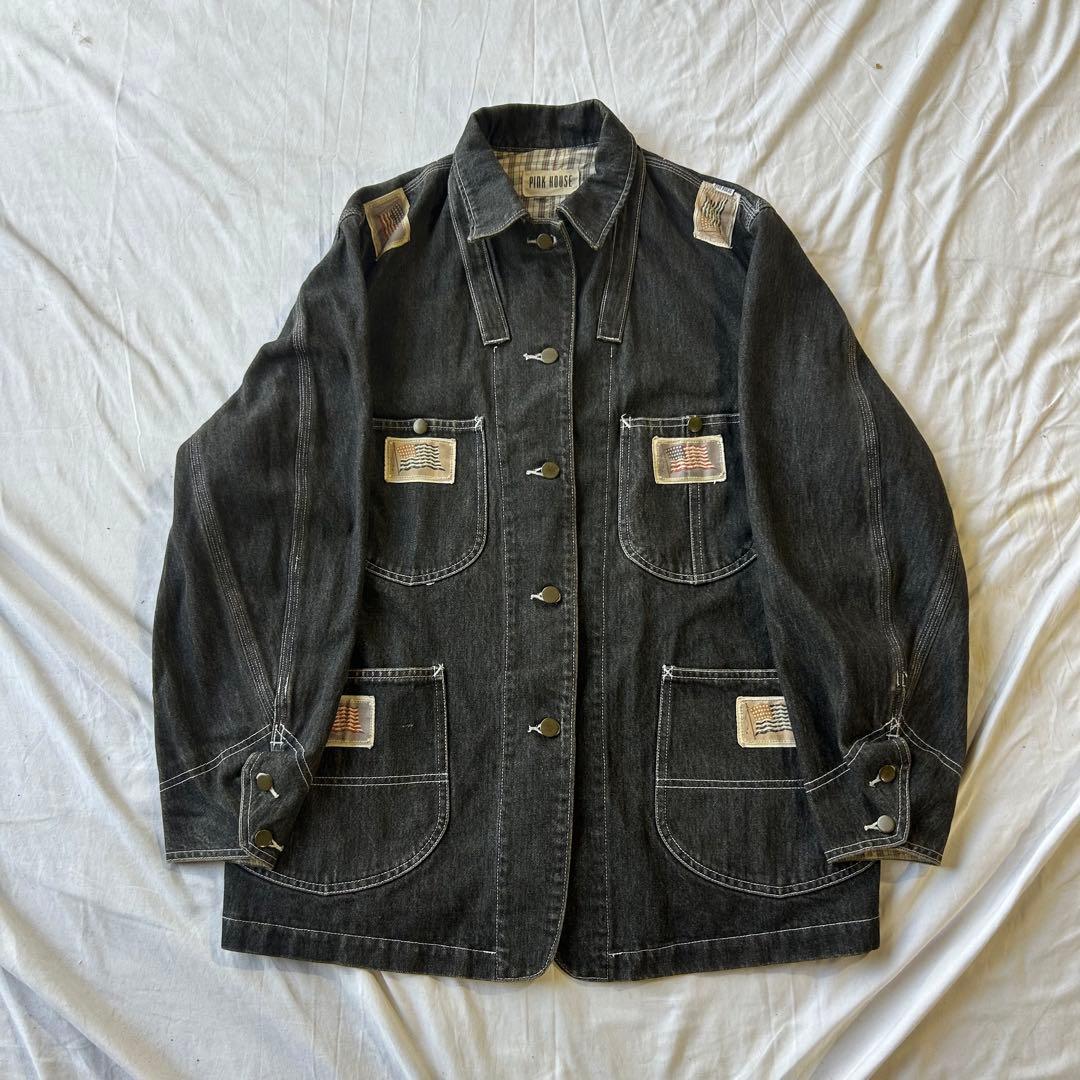 PINK HOUSE ダークデニムジャケット　パッチワーク