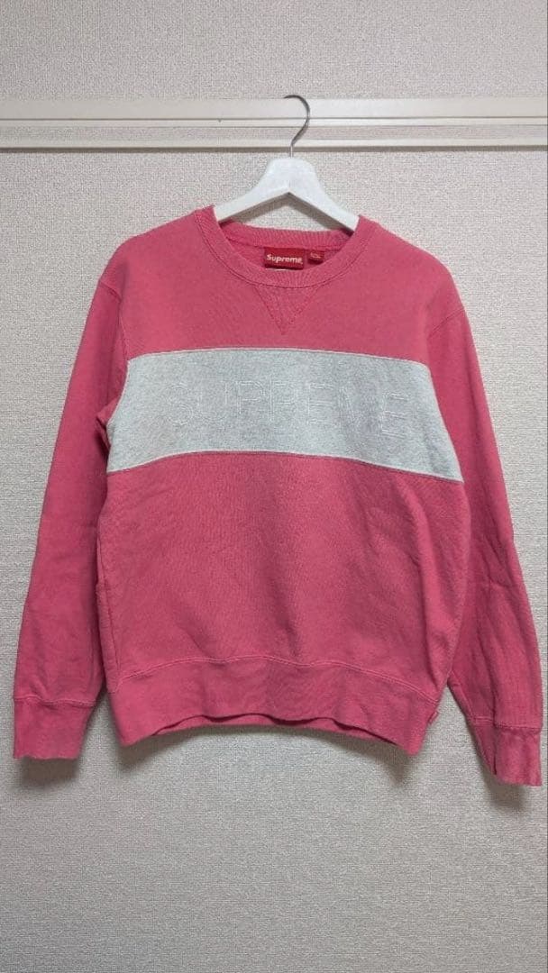 【美品】Supreme 17FW Zig Zag Stitch Crewneck
