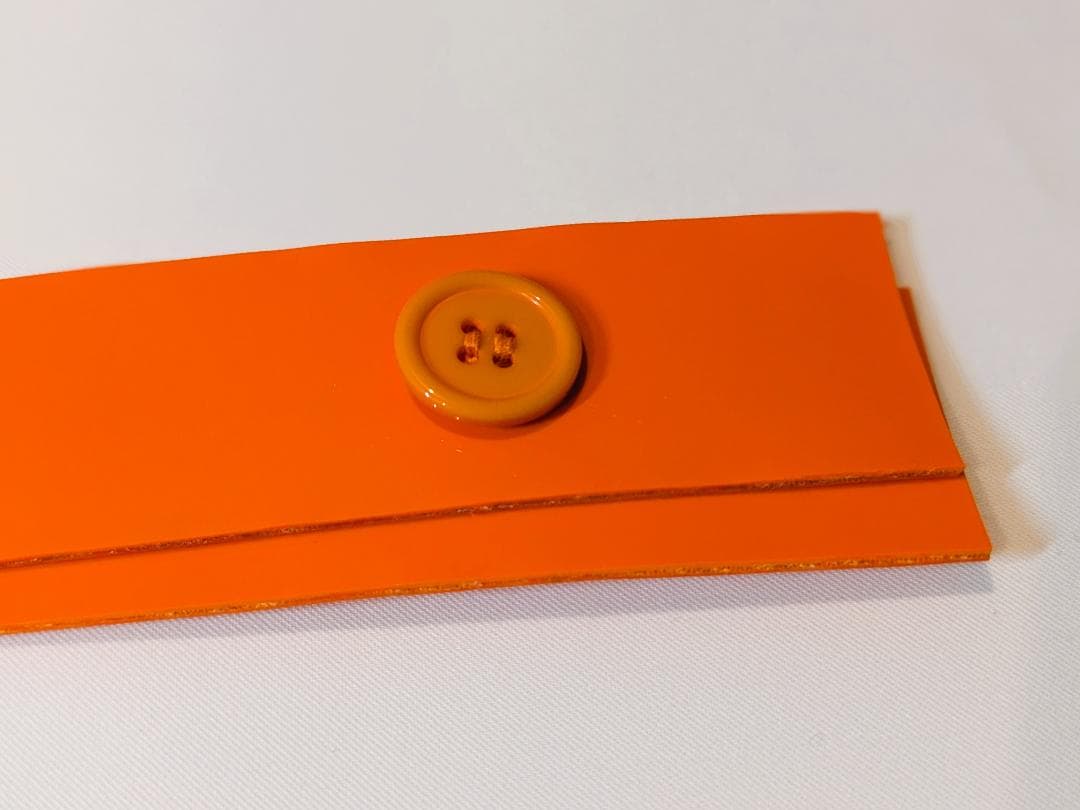 櫻 エナメルボックスプリーツスカート オレンジ 丈27.5 2511